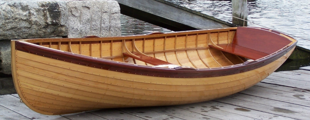 is an example of the Columbia Dinghy with it’s beautiful lapstrake 